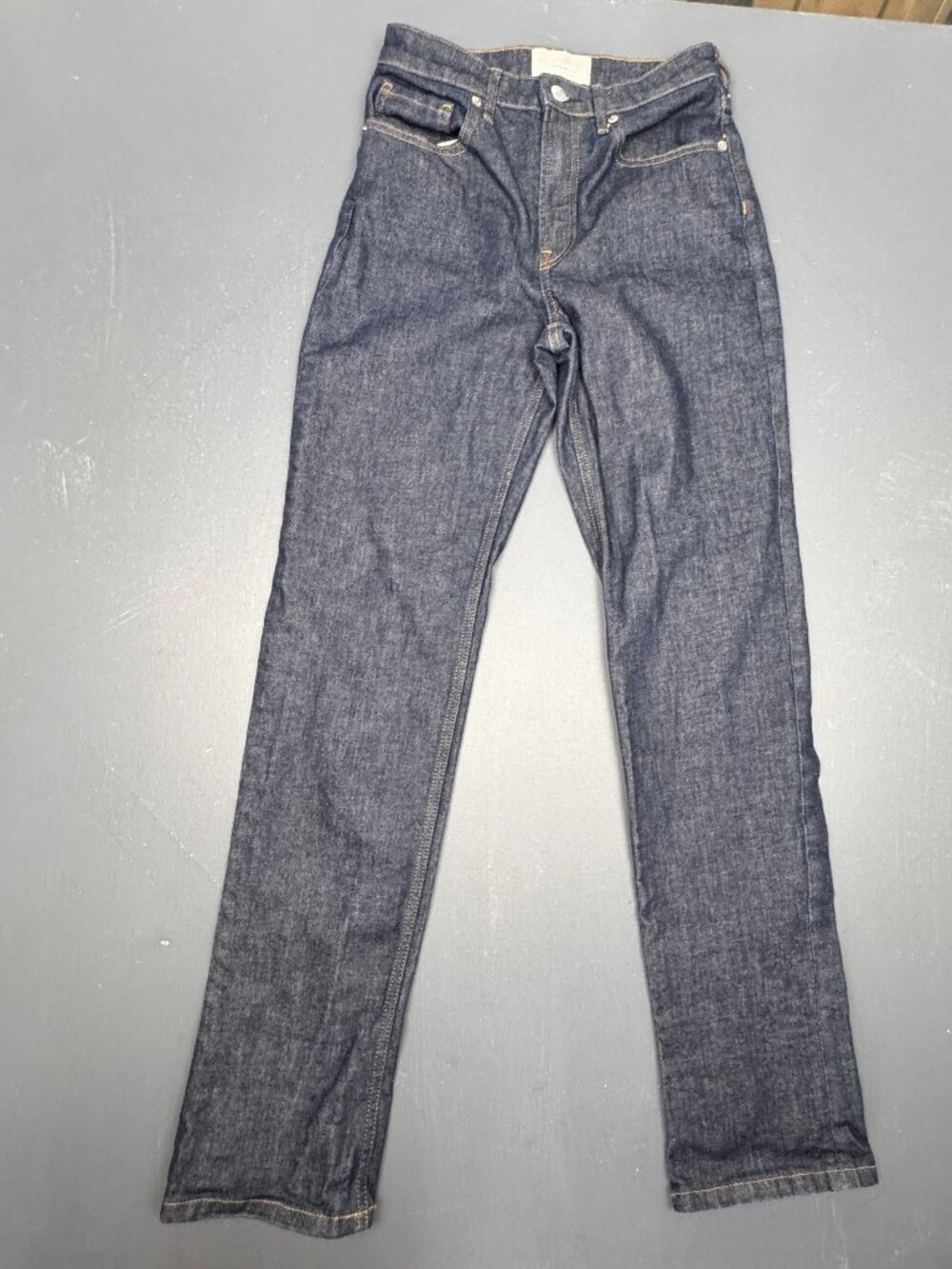 Everlane The High Rise Straight Jean Womens Size 26 Blue Dark Wash Stretch Jeans